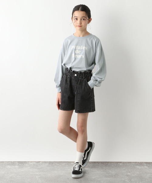 GLOBAL WORK（グローバルワーク）の「ヘビロッTEE/ワイド長袖/115747（Tシャツ/カットソー・キッズ・ホワイト系6/ホワイト系7/ホワイト系8/チャコール/ホワイト系5/サックスブルー/ブラック系9/ネイビー系8・120cm/130cm/140cm/150cm/160cm）」の15枚目の写真