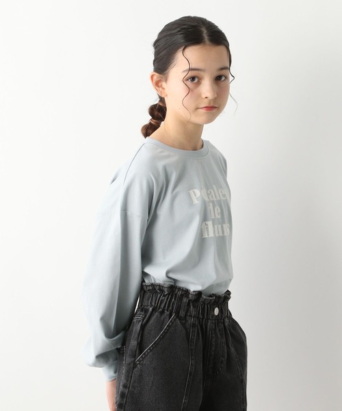 GLOBAL WORK（グローバルワーク）の「ヘビロッTEE/ワイド長袖/115747（Tシャツ/カットソー・キッズ・ホワイト系6/ホワイト系7/ホワイト系8/チャコール/ホワイト系5/サックスブルー/ブラック系9/ネイビー系8・120cm/130cm/140cm/150cm/160cm）」の16枚目の写真
