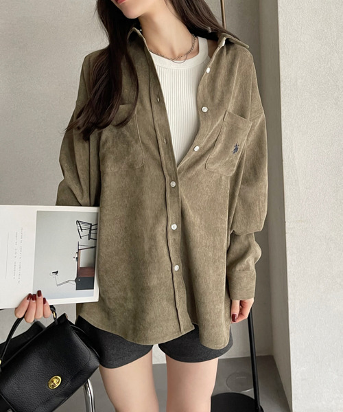 U.S. POLO ASSN.(ユーエスポロアッスン)の「U.S. POLO ASSN. ベーシックデザイン コーデュロイ シャツ(シャツ/ブラウス・レディース・ベージュ/アイボリー/グリーン系その他・M/L)」の18枚目の写真