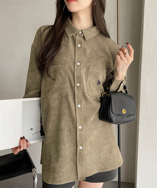 U.S. POLO ASSN.(ユーエスポロアッスン)の「U.S. POLO ASSN. ベーシックデザイン コーデュロイ シャツ(シャツ/ブラウス・レディース・ベージュ/アイボリー/グリーン系その他・M/L)」の20枚目の写真