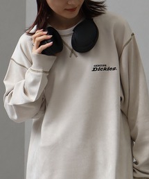【GENUINE DICKIES/ジェニュインディッキーズ】ポリスウェード 配色 ステッチ クルーネック 長袖 スウェット トレーナー