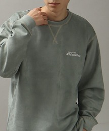 【GENUINE DICKIES/ジェニュインディッキーズ】ポリスウェード 配色 ステッチ クルーネック 長袖 スウェット トレーナー