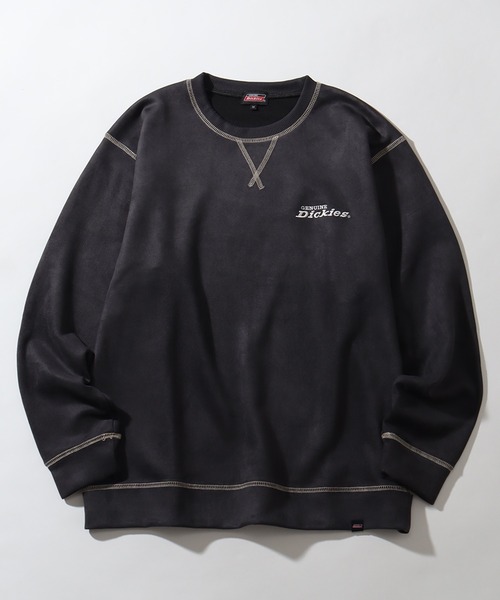 Dickies(ディッキーズ)の「【GENUINE DICKIES/ジェニュインディッキーズ】ポリスウェード 配色 ステッチ クルーネック 長袖 スウェット トレーナー(スウェット・メンズ・スミクロ/グリーン/ブルー/オフホワイト・XL/L/M)」の5枚目の写真