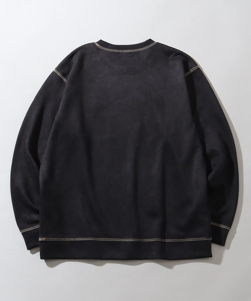 Dickies(ディッキーズ)の「【GENUINE DICKIES/ジェニュインディッキーズ】ポリスウェード 配色 ステッチ クルーネック 長袖 スウェット トレーナー(スウェット・メンズ・スミクロ/グリーン/ブルー/オフホワイト・XL/L/M)」の6枚目の写真
