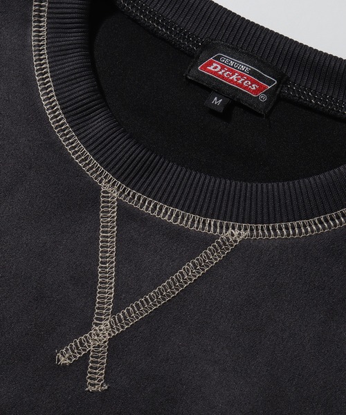 Dickies(ディッキーズ)の「【GENUINE DICKIES/ジェニュインディッキーズ】ポリスウェード 配色 ステッチ クルーネック 長袖 スウェット トレーナー(スウェット・メンズ・スミクロ/グリーン/ブルー/オフホワイト・XL/L/M)」の15枚目の写真