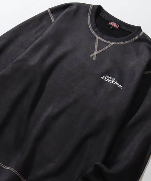 Dickies(ディッキーズ)の「【GENUINE DICKIES/ジェニュインディッキーズ】ポリスウェード 配色 ステッチ クルーネック 長袖 スウェット トレーナー(スウェット・メンズ・スミクロ/グリーン/ブルー/オフホワイト・XL/L/M)」の11枚目の写真