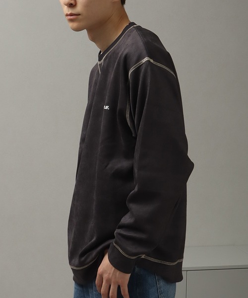 Dickies(ディッキーズ)の「【GENUINE DICKIES/ジェニュインディッキーズ】ポリスウェード 配色 ステッチ クルーネック 長袖 スウェット トレーナー(スウェット・メンズ・スミクロ/グリーン/ブルー/オフホワイト・XL/L/M)」の22枚目の写真