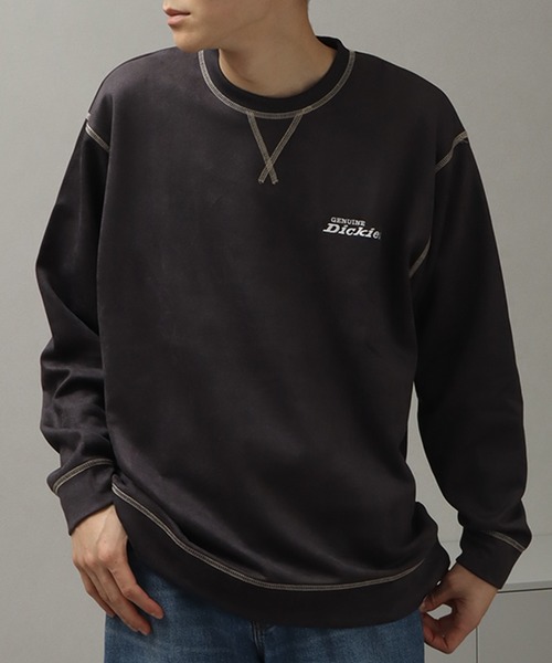 Dickies(ディッキーズ)の「【GENUINE DICKIES/ジェニュインディッキーズ】ポリスウェード 配色 ステッチ クルーネック 長袖 スウェット トレーナー(スウェット・メンズ・スミクロ/グリーン/ブルー/オフホワイト・XL/L/M)」の21枚目の写真