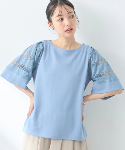 セール】フレア袖レースプルオーバー（Tシャツ/カットソー