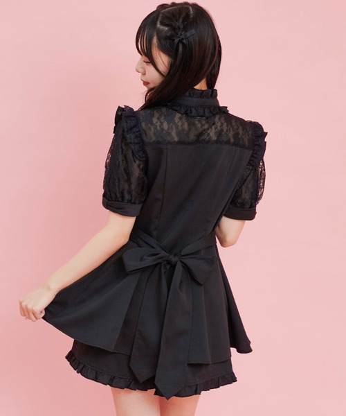 Secret Honey(シークレットハニー)の「袖レース&ボレロ風半袖セットアップ(セットアップ・レディース・ブラック/ピンク・MEDIUM)」の8枚目の写真