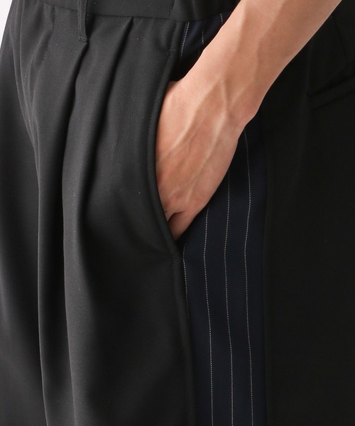 REmastered（リマスタード）の「【REmastered】ストライプ切り替え/ワイドドレープパンツ（スラックス・メンズ・ブラック/ネイビー・LARGE/MEDIUM）」の16枚目の写真