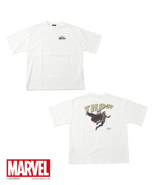 GLAZOS(グラソス)の「【大人向けサイズあり】【MARVEL】ソー/バックプリントビッグTシャツ(Tシャツ/カットソー・キッズ・ネイビー/ホワイト・LL/L/M/S)」の2枚目の写真