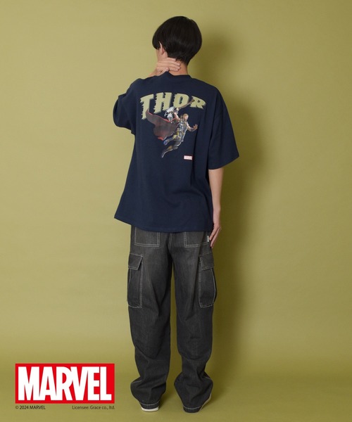 GLAZOS(グラソス)の「【大人向けサイズあり】【MARVEL】ソー/バックプリントビッグTシャツ(Tシャツ/カットソー・キッズ・ネイビー/ホワイト・LL/L/M/S)」の6枚目の写真