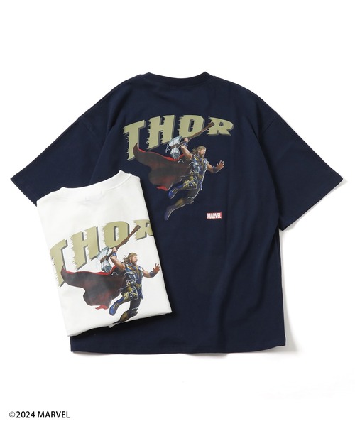 GLAZOS(グラソス)の「【大人向けサイズあり】【MARVEL】ソー/バックプリントビッグTシャツ(Tシャツ/カットソー・キッズ・ネイビー/ホワイト・LL/L/M/S)」の4枚目の写真