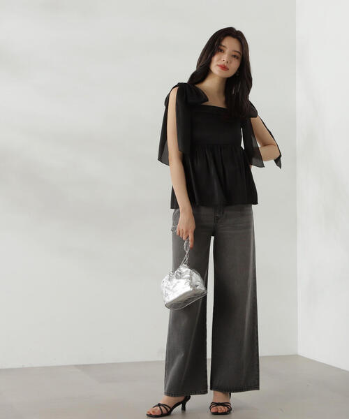 PROPORTION BODY DRESSING（プロポーションボディドレッシング）の「リボンノースリーブブラウス / 1214210704（シャツ/ブラウス・レディース・ホワイト系その他/イエロー/ブラック・FREE）」の7枚目の写真