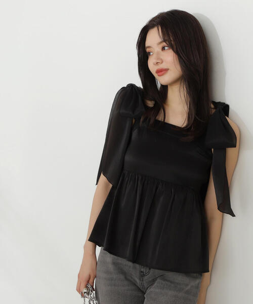 PROPORTION BODY DRESSING（プロポーションボディドレッシング）の「リボンノースリーブブラウス / 1214210704（シャツ/ブラウス・レディース・ホワイト系その他/イエロー/ブラック・FREE）」の6枚目の写真