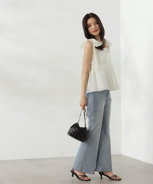 PROPORTION BODY DRESSING（プロポーションボディドレッシング）の「リボンノースリーブブラウス / 1214210704（シャツ/ブラウス・レディース・ホワイト系その他/イエロー/ブラック・FREE）」の19枚目の写真