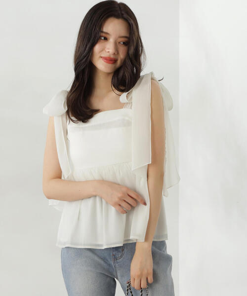 PROPORTION BODY DRESSING（プロポーションボディドレッシング）の「リボンノースリーブブラウス / 1214210704（シャツ/ブラウス・レディース・ホワイト系その他/イエロー/ブラック・FREE）」の18枚目の写真