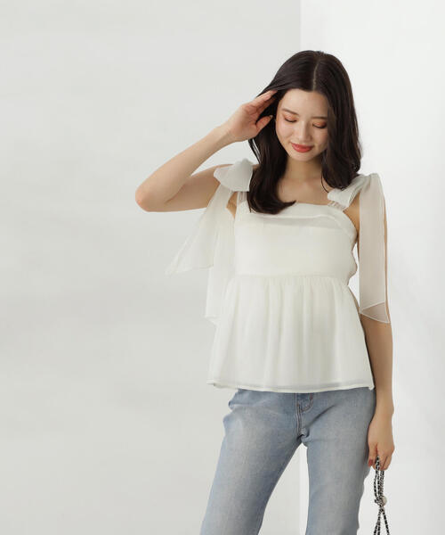 「PROPORTION BODY DRESSING」 ノースリーブブラウス 3 グレー レディース PROPORTION BODY DRESSING｜ベーシックフロント釦ノースリ