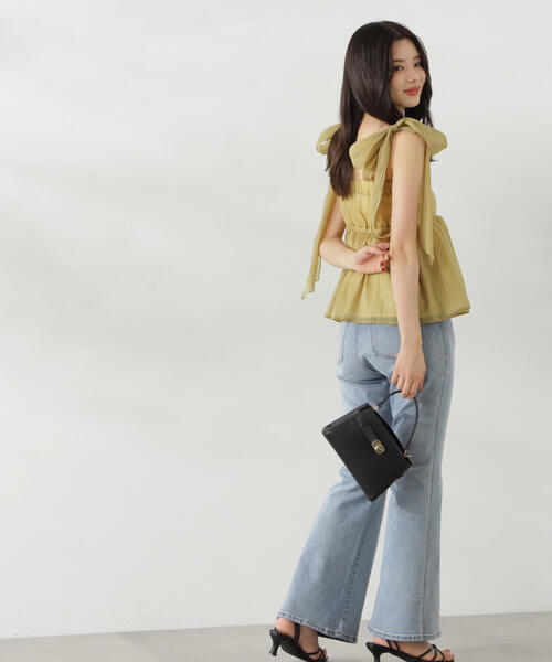 PROPORTION BODY DRESSING（プロポーションボディドレッシング）の「リボンノースリーブブラウス / 1214210704（シャツ/ブラウス・レディース・ホワイト系その他/イエロー/ブラック・FREE）」の12枚目の写真