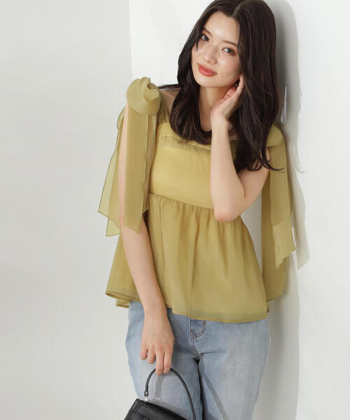 PROPORTION BODY DRESSING（プロポーションボディドレッシング）の「リボンノースリーブブラウス / 1214210704（シャツ/ブラウス・レディース・ホワイト系その他/イエロー/ブラック・FREE）」の11枚目の写真