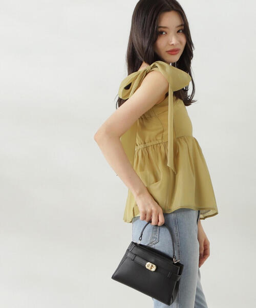 PROPORTION BODY DRESSING（プロポーションボディドレッシング）の「リボンノースリーブブラウス / 1214210704（シャツ/ブラウス・レディース・ホワイト系その他/イエロー/ブラック・FREE）」の3枚目の写真