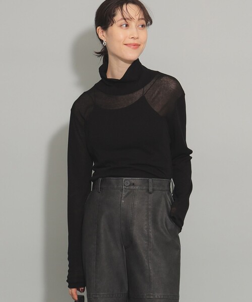 Ray BEAMS(レイビームス)の「ガーゼ フライス タートルネック トップス(Tシャツ/カットソー・レディース・レッド/ブラック/アイボリー・ONE SIZE)」の8枚目の写真