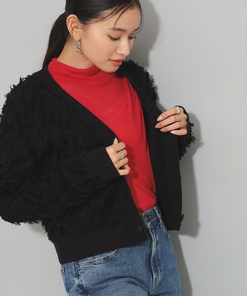 Ray BEAMS(レイビームス)の「ガーゼ フライス タートルネック トップス(Tシャツ/カットソー・レディース・レッド/ブラック/アイボリー・ONE SIZE)」の21枚目の写真