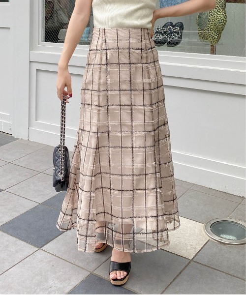 INGNI（イング）の「BackレースUPチュールチェックマーメイドスカート（スカート・レディース・ベージュ/オフホワイト/ブラック・FREE）」の20枚目の写真