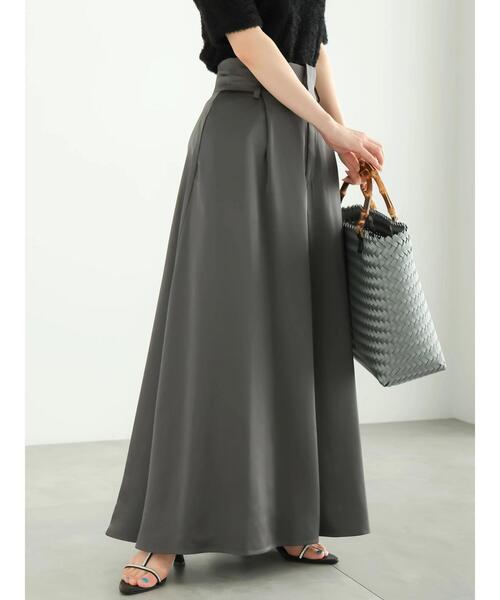 Te chichi（テチチ）の「サテンスーパーワイドガウチョ（セットアップ可）（その他パンツ・レディース・ベージュ/チャコールグレー・F）」の12枚目の写真