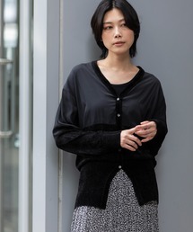 Munich | モールジャージニット×サテンドッキングカーディガン(ニット/セーター)