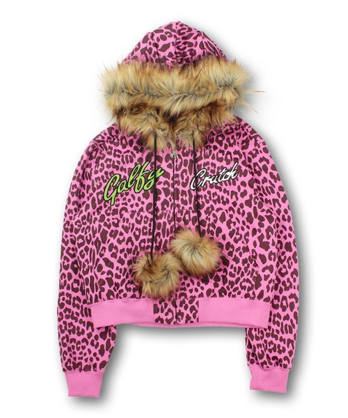 ガルフィー 全ギャル のためのヒョウ柄 パーカー ピンク GALFY（ガルフィー）の「【GALFY/ガルフィー】全ぎゃるの為の