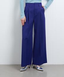 新品　LANVIN ランバンSサイズ　ワイドパンツ LANVIN en Bleu（ランバンオンブルー）の「ウールツイルハイ