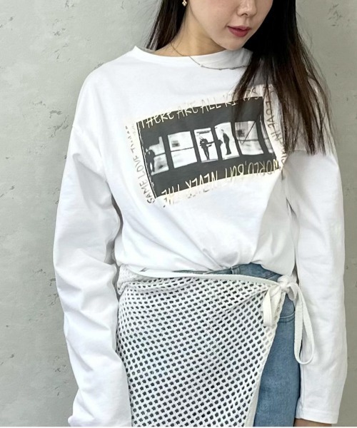 セール】オーバーサイズフォト＋箔ロゴロンT（Tシャツ