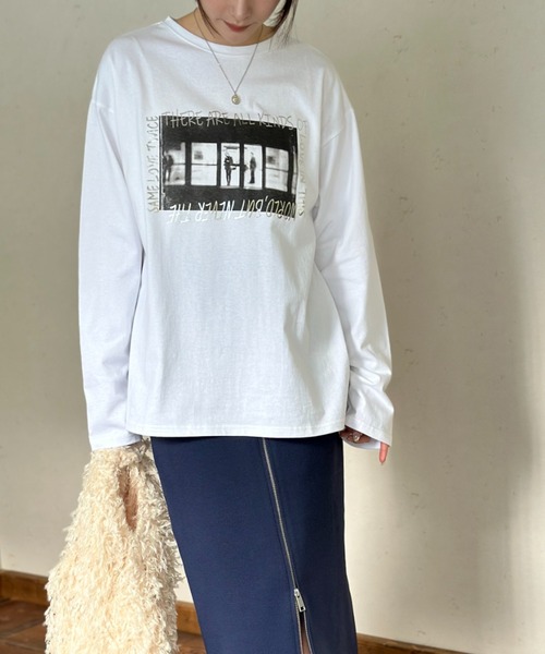 セール】オーバーサイズフォト＋箔ロゴロンT（Tシャツ