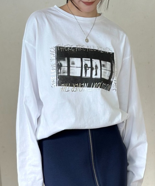 セール】オーバーサイズフォト＋箔ロゴロンT（Tシャツ