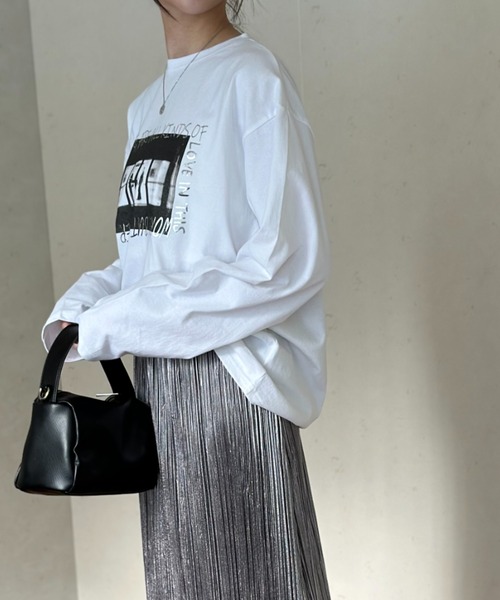 セール】オーバーサイズフォト＋箔ロゴロンT（Tシャツ