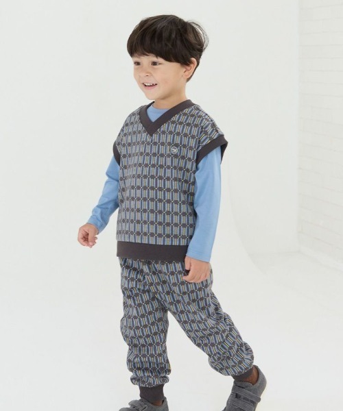 モイモルン　セットアップ　ベストu0026パンツ　未使用品 セットアップバードベスト＆パンツ | おしゃれな子供服 moimoln