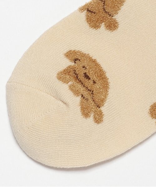 LOVETOXIC(ラブトキシック)の「ワンチャン柄クルーソックス(ソックス/靴下・キッズ・ベージュ/オフホワイト/ブラック・FREE)」の5枚目の写真