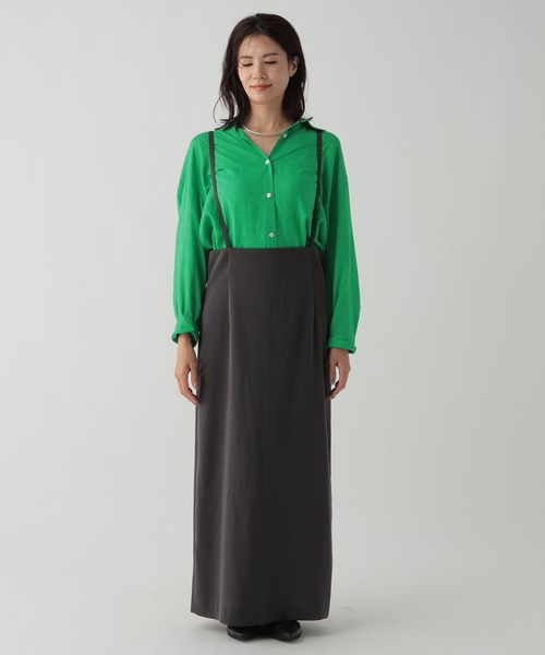 Elura（エルーラ）の「ダブルクロスサスツキスカート/139364（スカート・レディース・ネイビー/チャコールグレー・FREE(S)/FREE）」の7枚目の写真