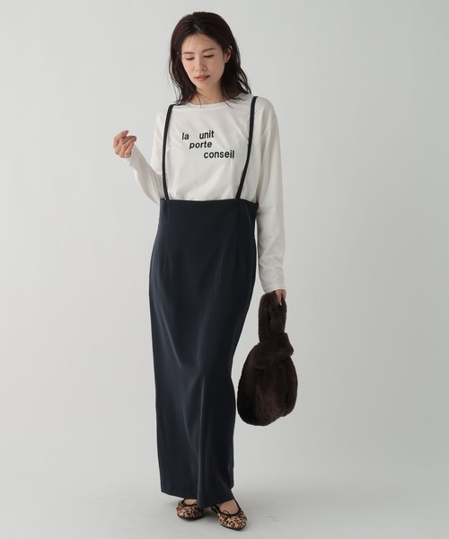 Elura（エルーラ）の「ダブルクロスサスツキスカート/139364（スカート・レディース・ネイビー/チャコールグレー・FREE(S)/FREE）」の9枚目の写真