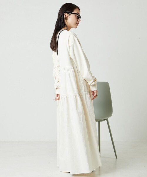 FREAK'S STORE（フリークスストア）の「限定展開　ピグメント加工 ティアード 切り替え ワンピース（ワンピース・レディース・オレンジ/ベージュ/ブラック/ナチュラル/ブルー・SMALL/MEDIUM）」の20枚目の写真