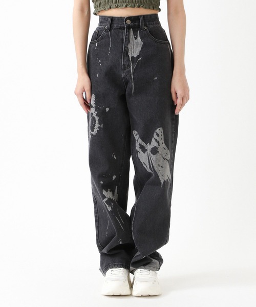 FANCY CLUB（ファンシークラブ）の「NASTY FANCY CLUB／バタフライプリントパンツ（デニムパンツ・レディース・ブラック・MEDIUM/SMALL）」の11枚目の写真