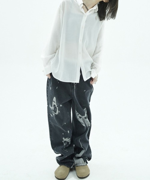 FANCY CLUB（ファンシークラブ）の「NASTY FANCY CLUB／バタフライプリントパンツ（デニムパンツ・レディース・ブラック・MEDIUM/SMALL）」の3枚目の写真