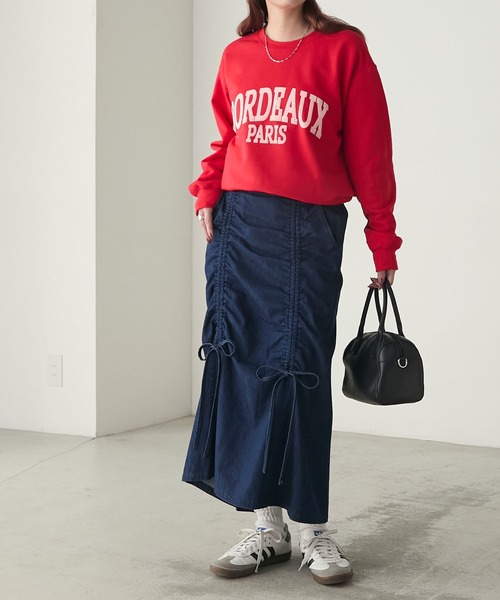 BONLECILL（ボンルシール）の「ドロストダブルリボンデニムスカート（デニムスカート・レディース・ブルー/ブラック/ネイビー・L/S/M）」の7枚目の写真