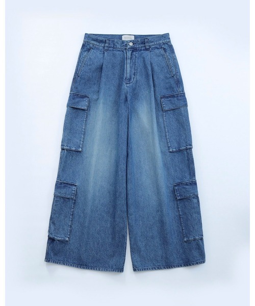 BLAYMORE（ブレイモア）の「【BLAYMORE】 Washed Denim Cargo Pants（カーゴパンツ・メンズ・ブルー/グレー・MEDIUM/SMALL）」の6枚目の写真