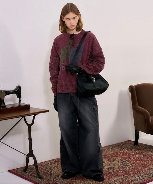 BLAYMORE（ブレイモア）の「【BLAYMORE】 Washed Denim Cargo Pants（カーゴパンツ・メンズ・ブルー/グレー・MEDIUM/SMALL）」の9枚目の写真