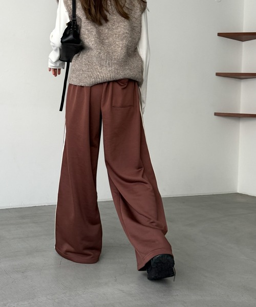 CANAL JEAN(キャナルジーン)の「El mar ワイドレッグトラックパンツ(その他パンツ・レディース・ネイビー/ブラウン・ONE SIZE)」の7枚目の写真