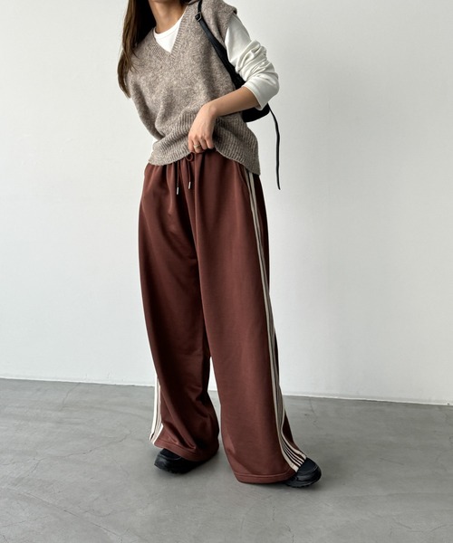 CANAL JEAN(キャナルジーン)の「El mar ワイドレッグトラックパンツ(その他パンツ・レディース・ネイビー/ブラウン・ONE SIZE)」の9枚目の写真