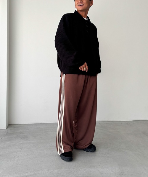 CANAL JEAN(キャナルジーン)の「El mar ワイドレッグトラックパンツ(その他パンツ・レディース・ネイビー/ブラウン・ONE SIZE)」の12枚目の写真